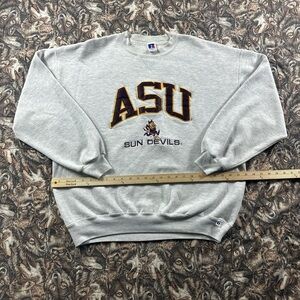 Vintage 90s Russell Athletic ASU Sun Devils Gray Crewneck Sweater